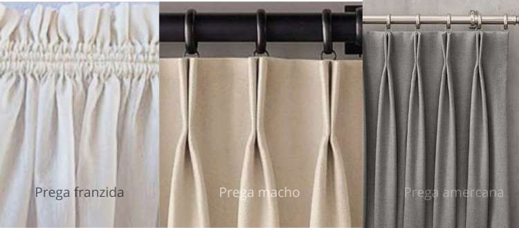 Tipos de pregas de cortinas